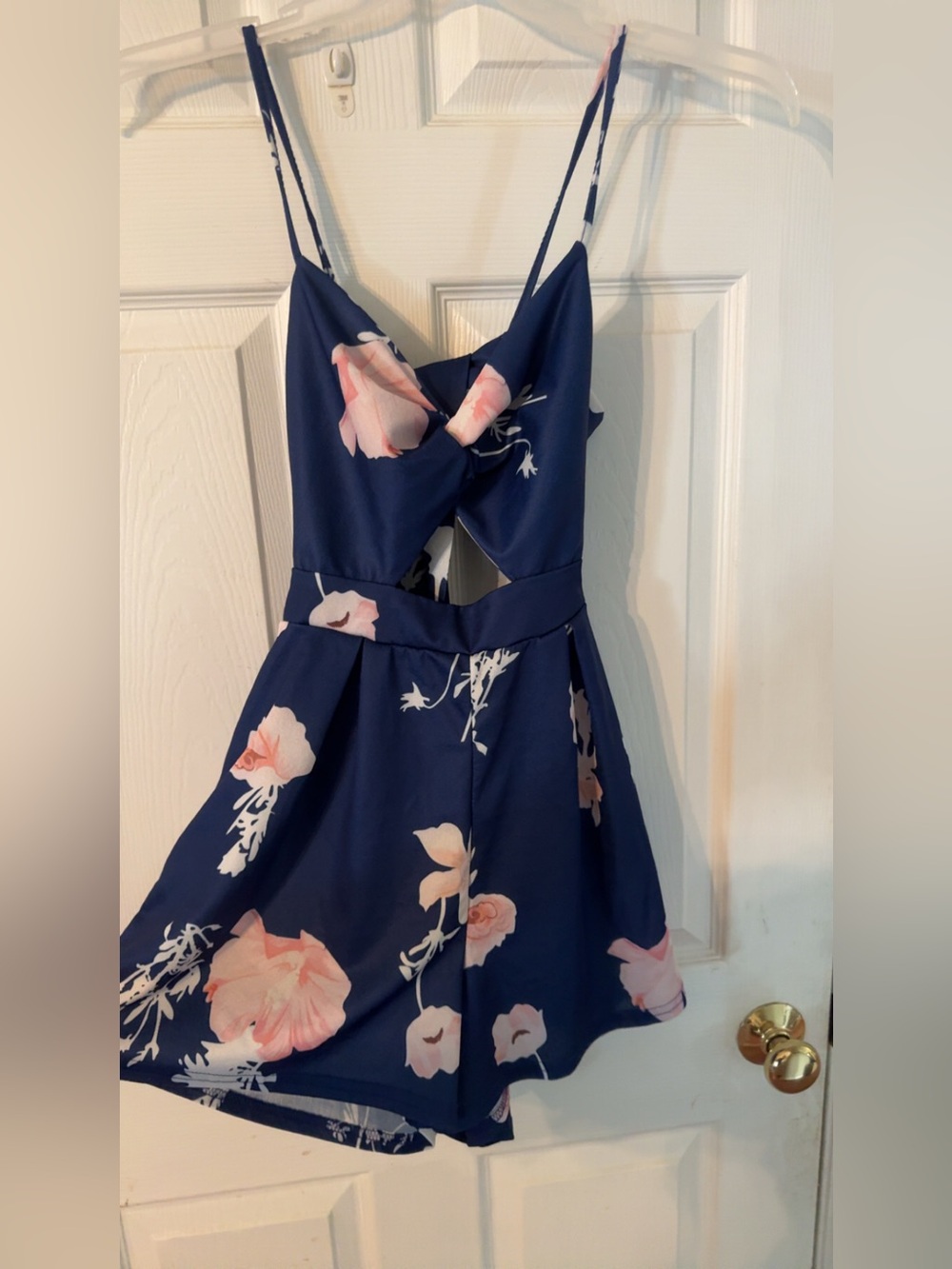 Navy Floral Spaghetti Strap Romper